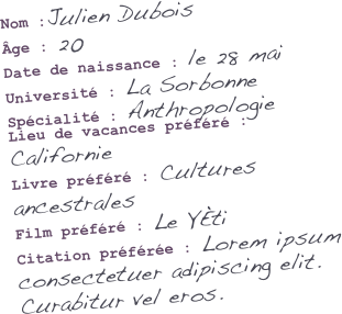 Nom :Julien Dubois...